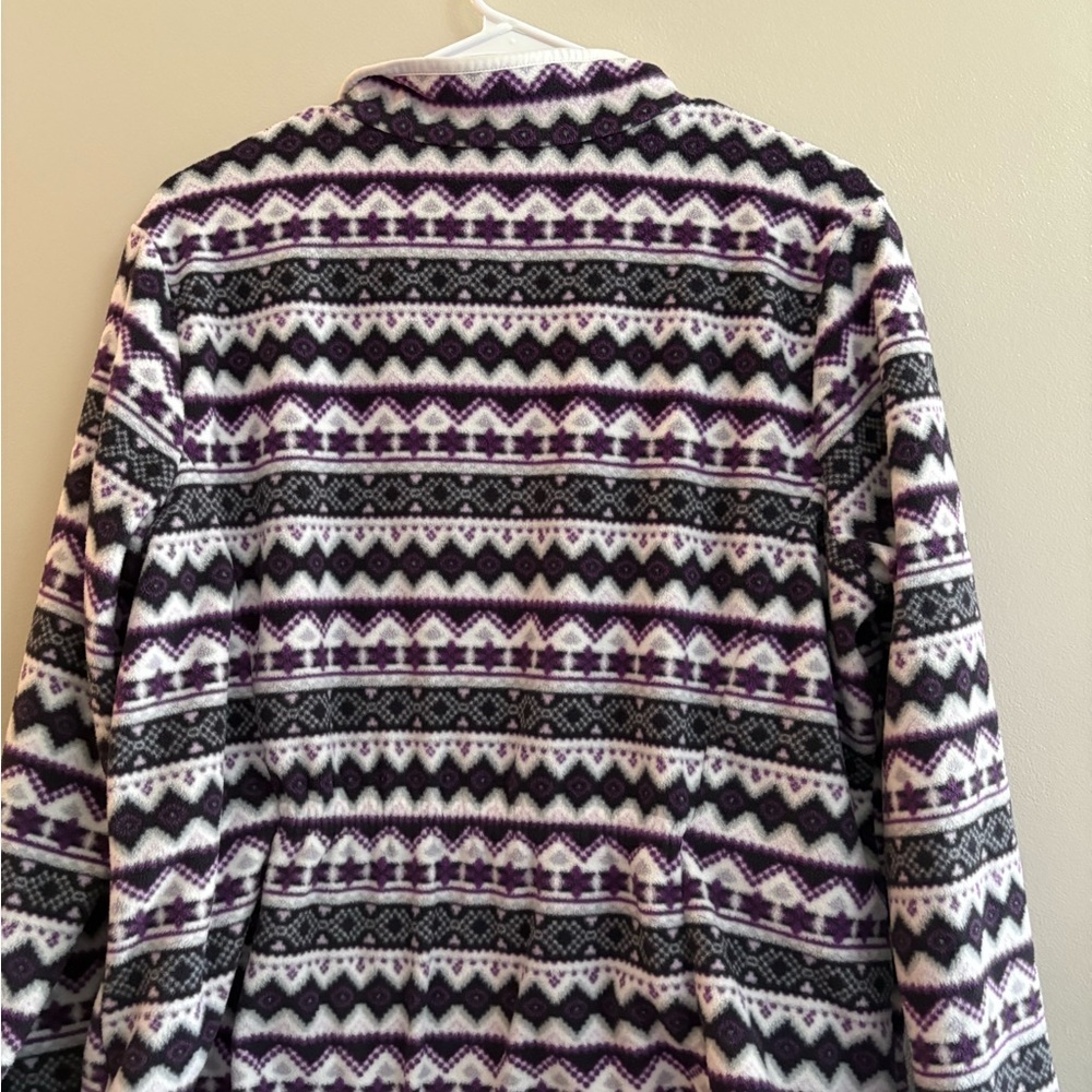 Croft & Barrow Purple and Black Patterned Cardigan - Picture 4 of 4